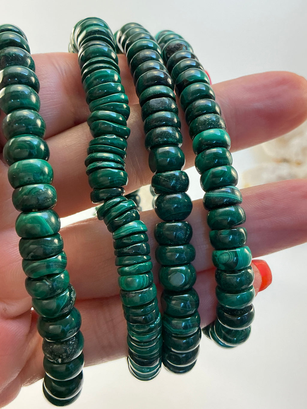 Malachite Gemstone Bracelet/ Donut Shaped Malachite Gemstone Jewelry