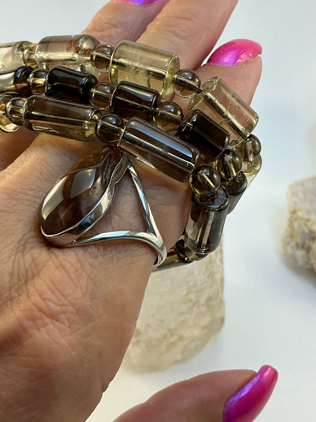 Smokey Quartz Gemstone Bracelet/ Smoky Quartz Gemstone Jewelry