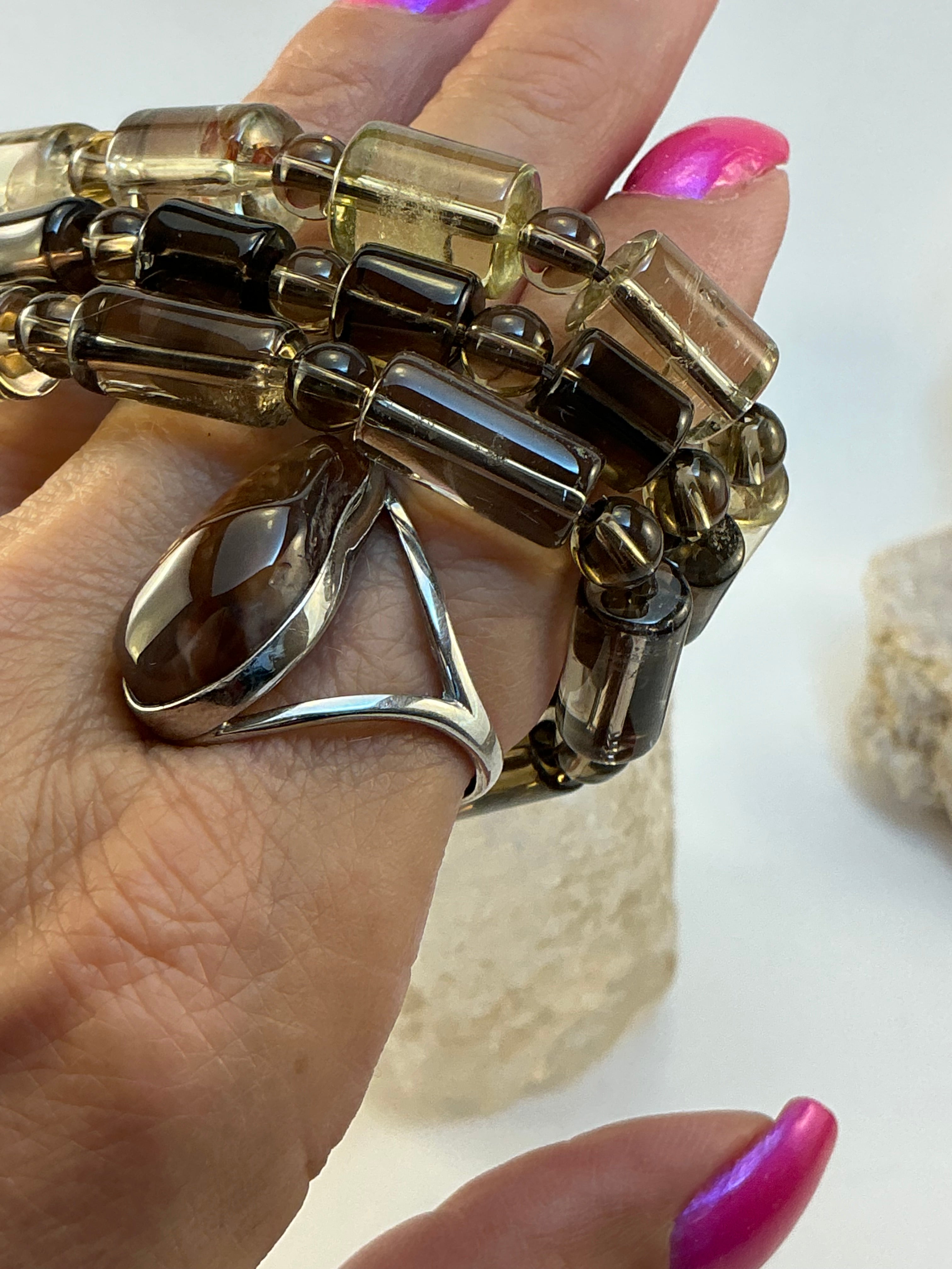 Smokey Quartz Gemstone Bracelet/ Smoky Quartz Gemstone Jewelry