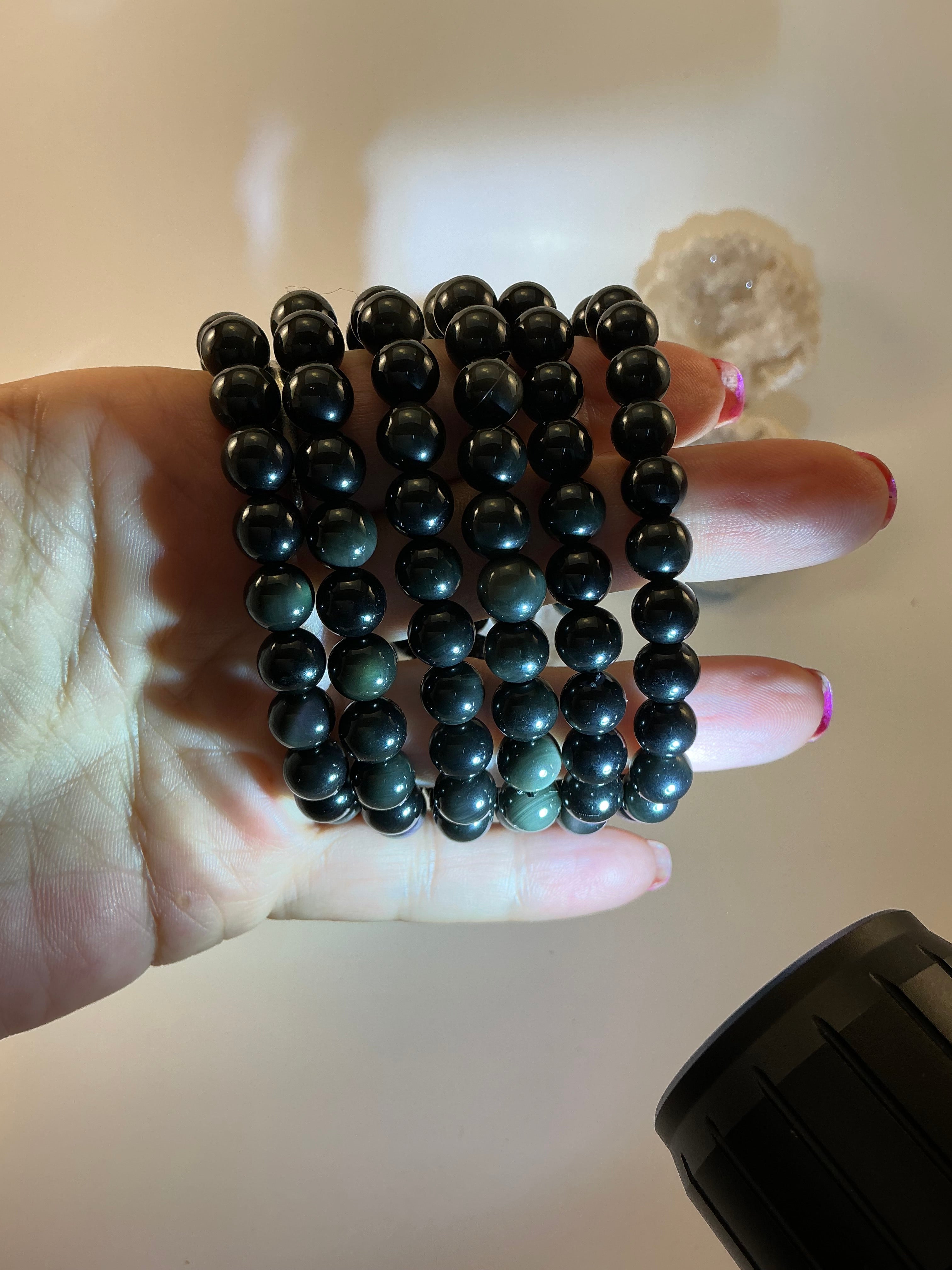 Rainbow Obsidian Beaded Bracelet/ Rainbow Obsidian Jewelry