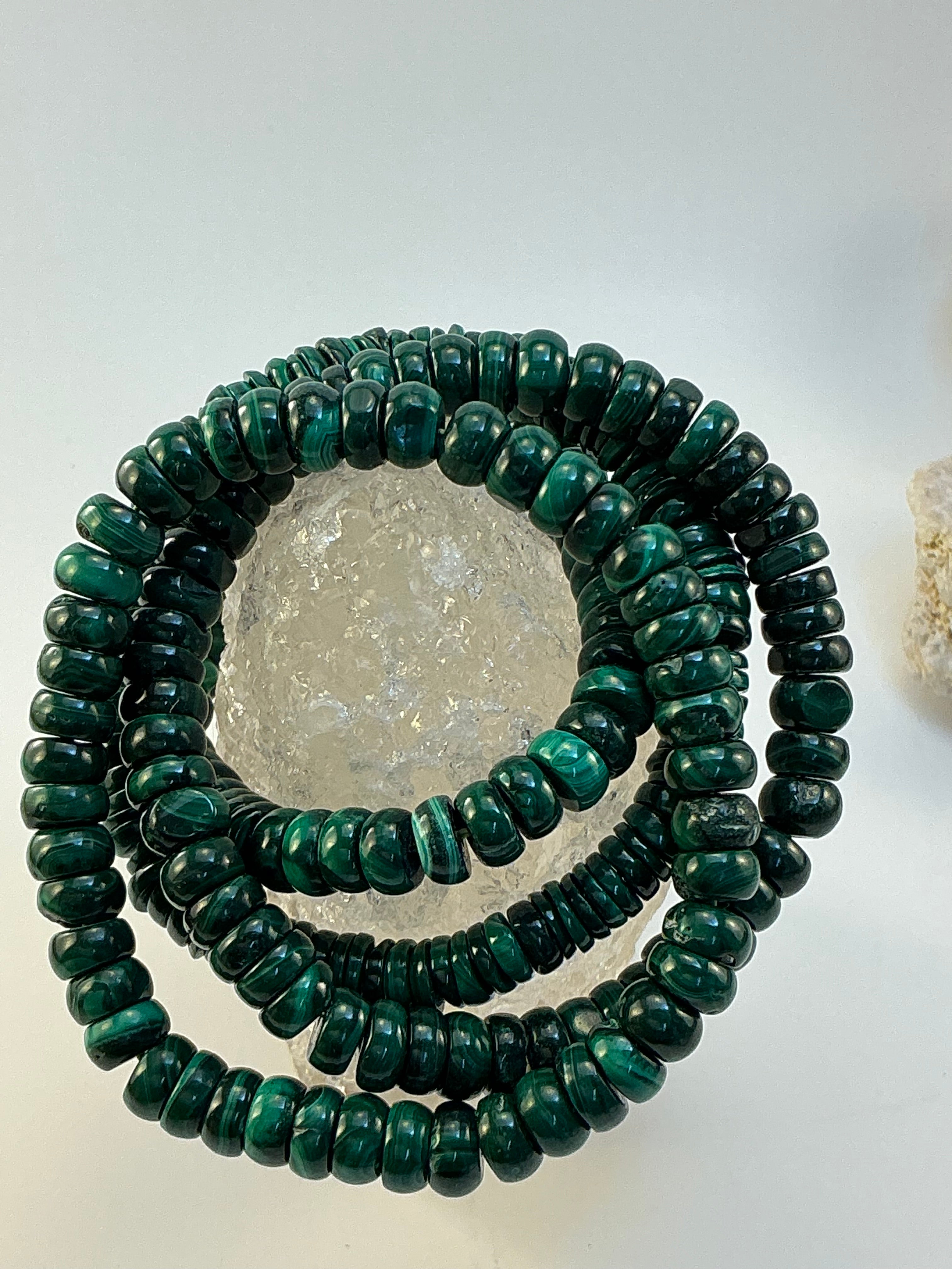 Malachite Gemstone Bracelet/ Donut Shaped Malachite Gemstone Jewelry