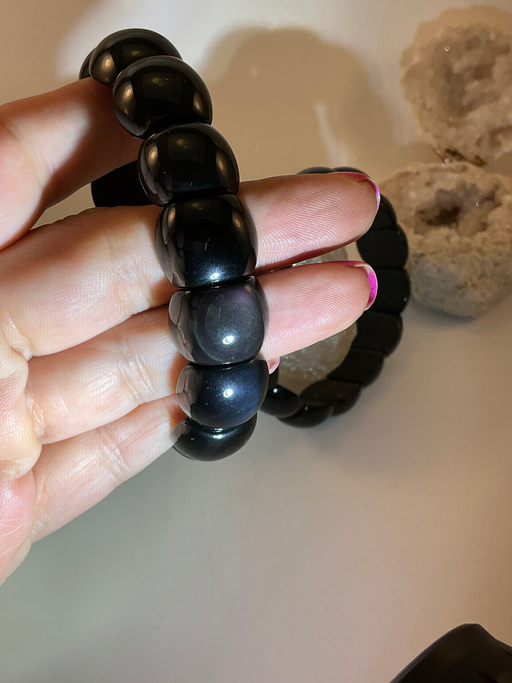 Rainbow Obsidian Gemstone Bangle Bracelet