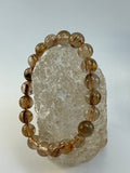 Bronze Rutilated Quartz Gemstone Beaded Bracelet/ High Quality Bronze Rutiled Quartz Bracelet