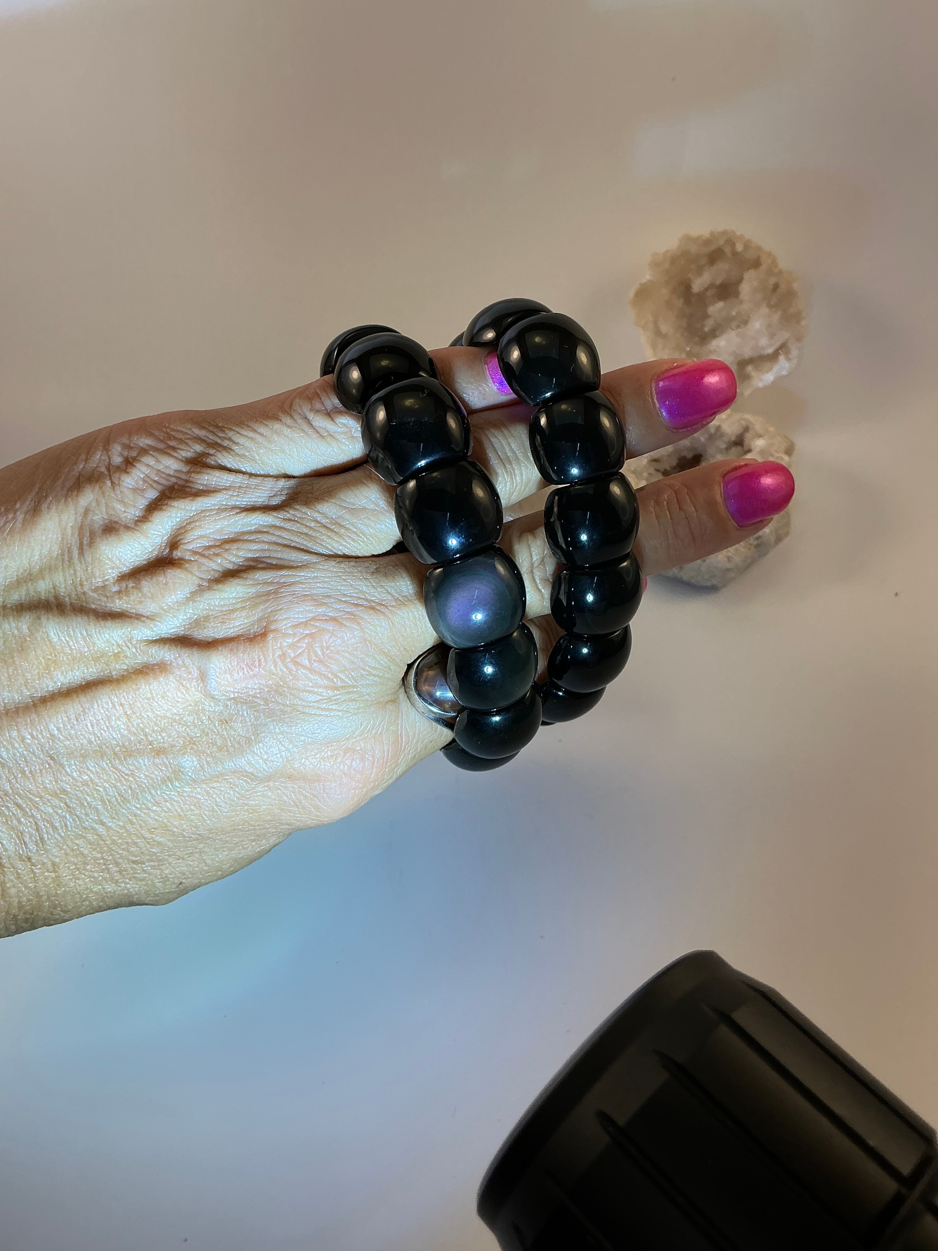 Rainbow Obsidian Gemstone Bangle Bracelet