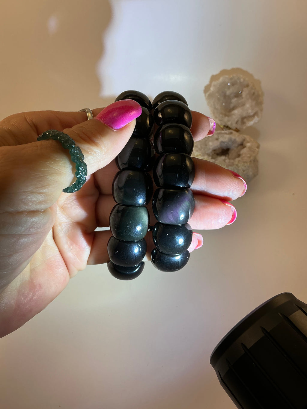 Rainbow Obsidian Gemstone Bangle Bracelet