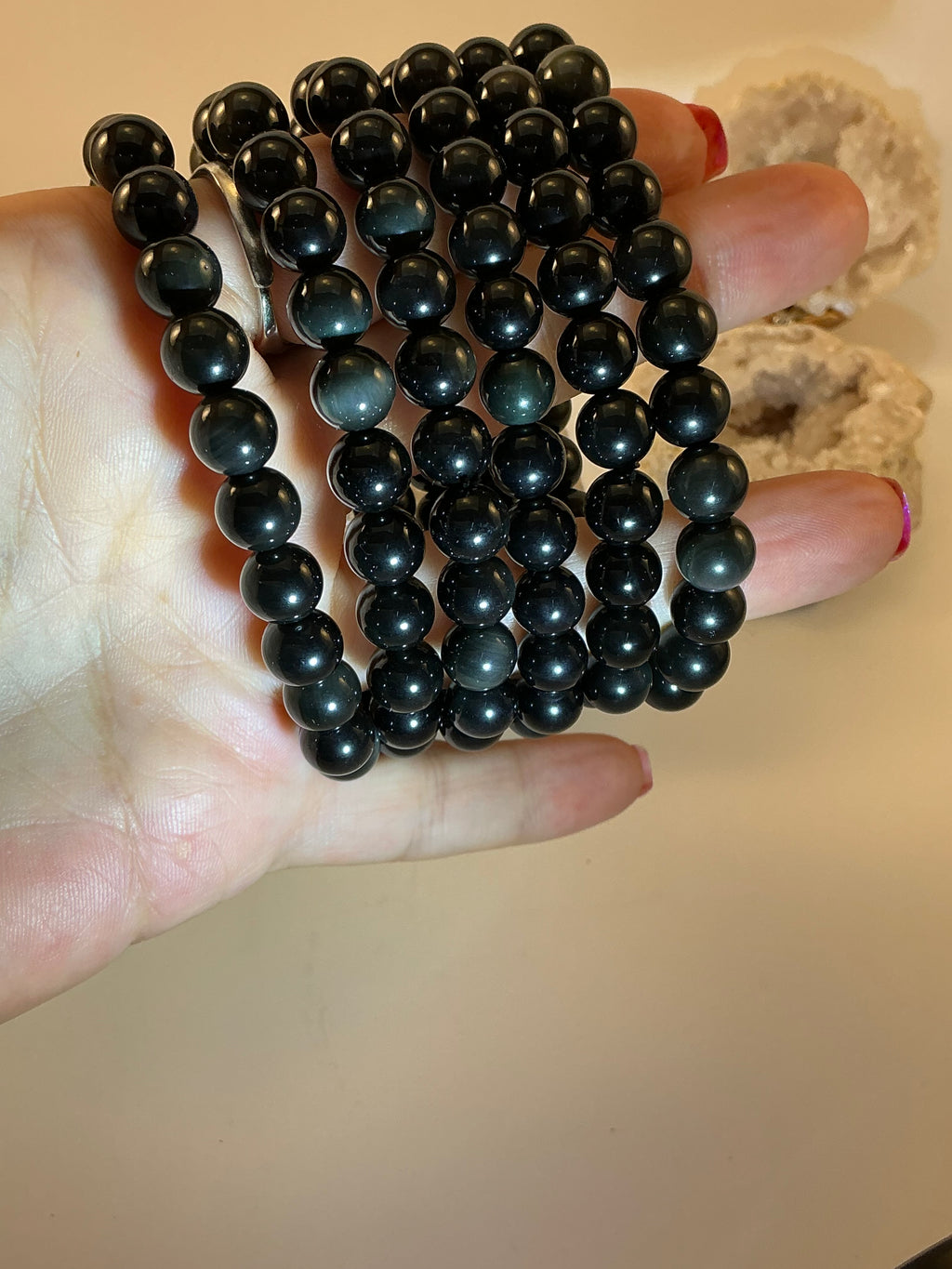 Rainbow Obsidian Beaded Bracelet/ Rainbow Obsidian Jewelry
