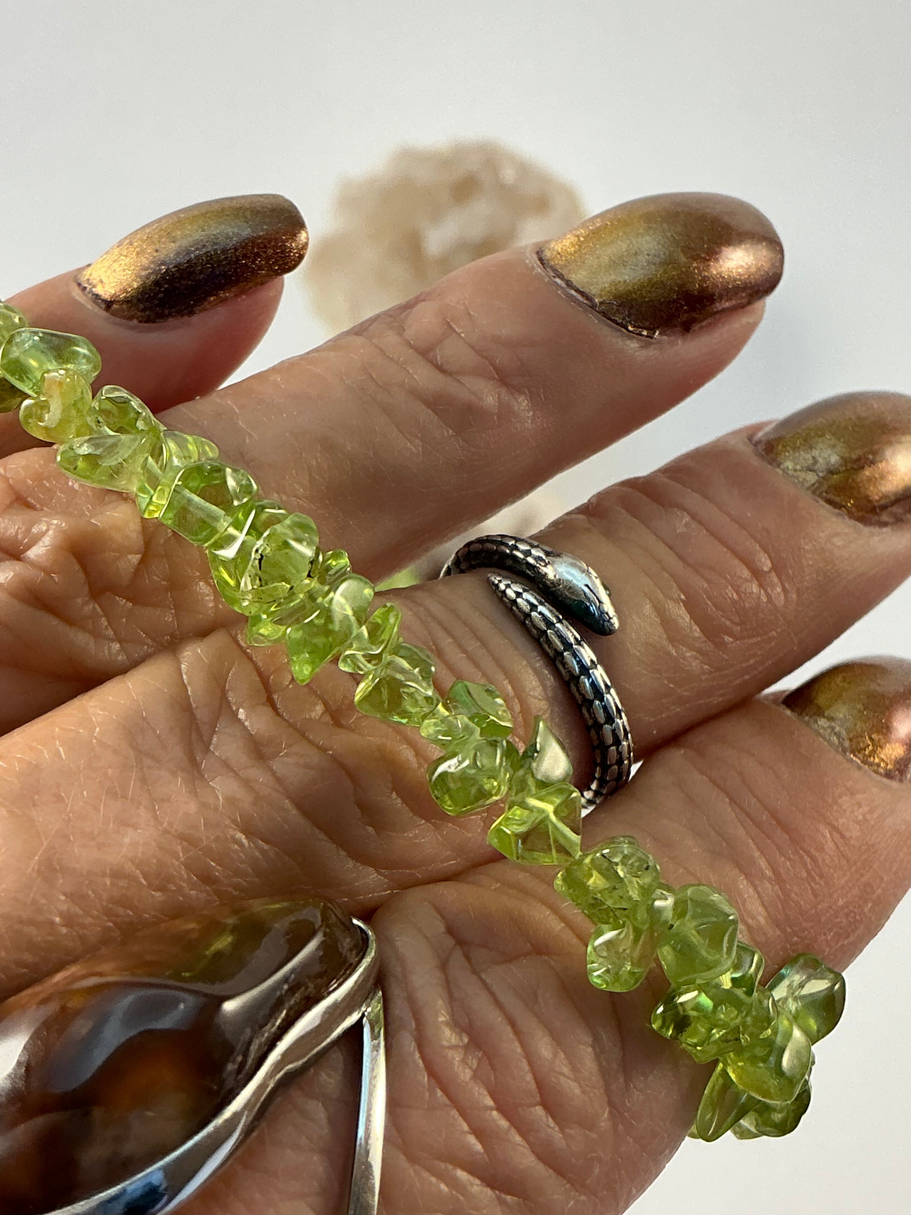 Peridot Gemstone Chip Bracelet