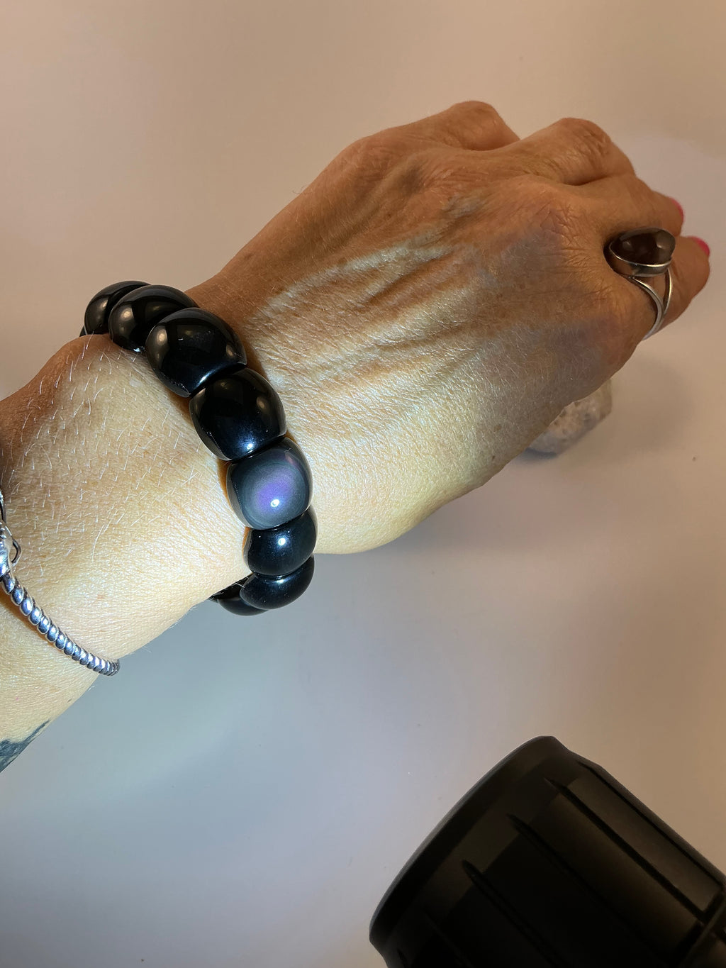 Rainbow Obsidian Gemstone Bangle Bracelet