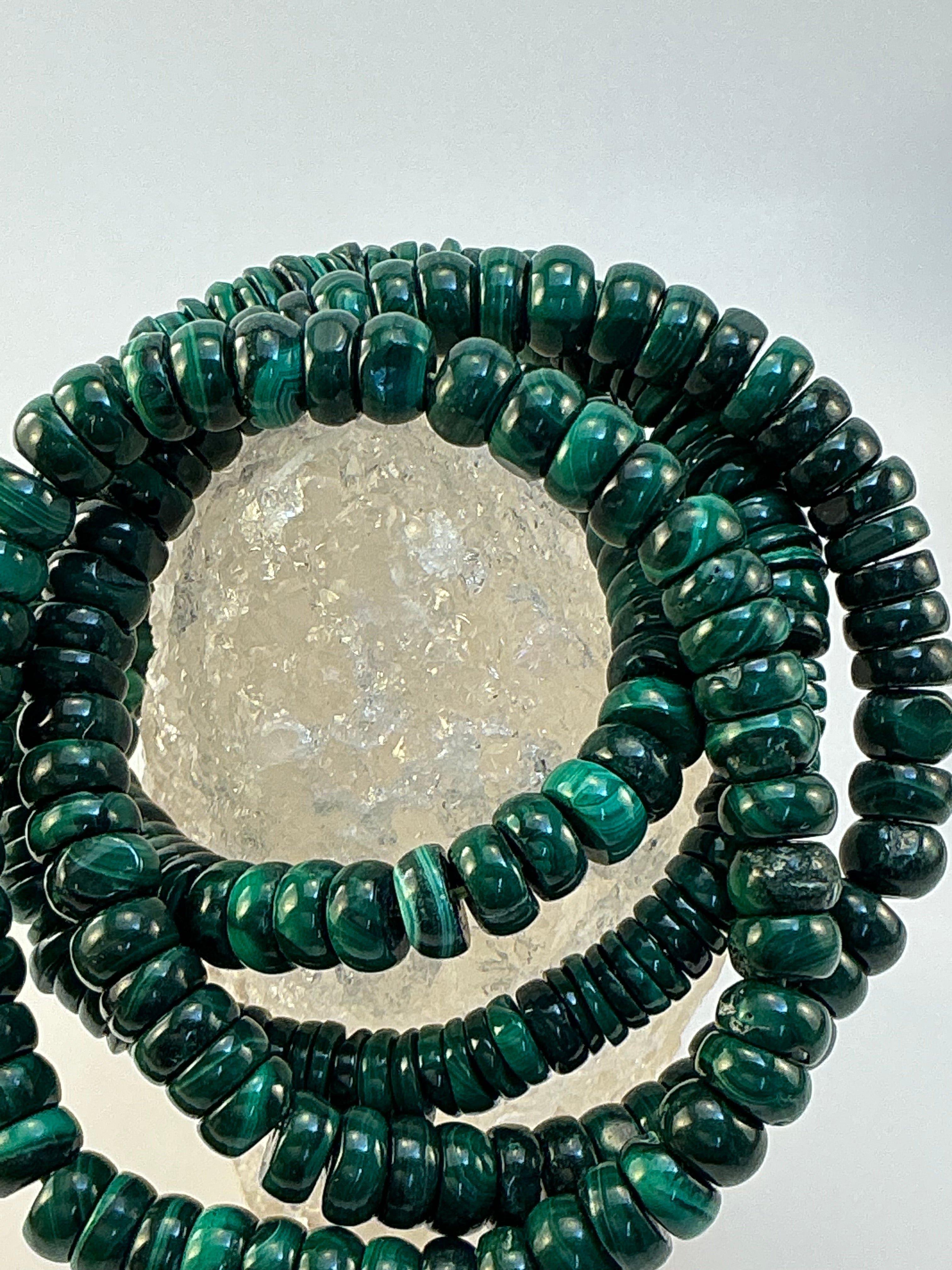 Malachite Gemstone Bracelet/ Donut Shaped Malachite Gemstone Jewelry
