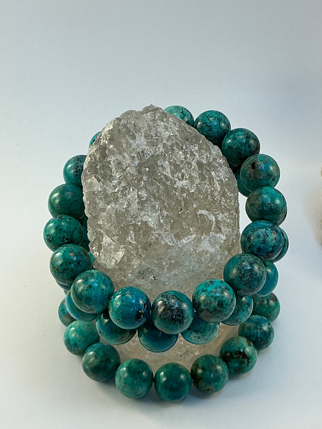 Turquoise Beaded Bracelet/ 12mm Turquoise Beaded Jewelry