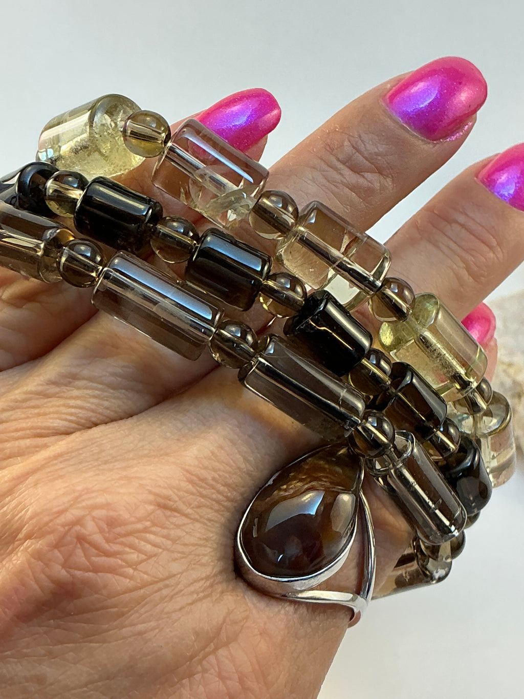 Smokey Quartz Gemstone Bracelet/ Smoky Quartz Gemstone Jewelry