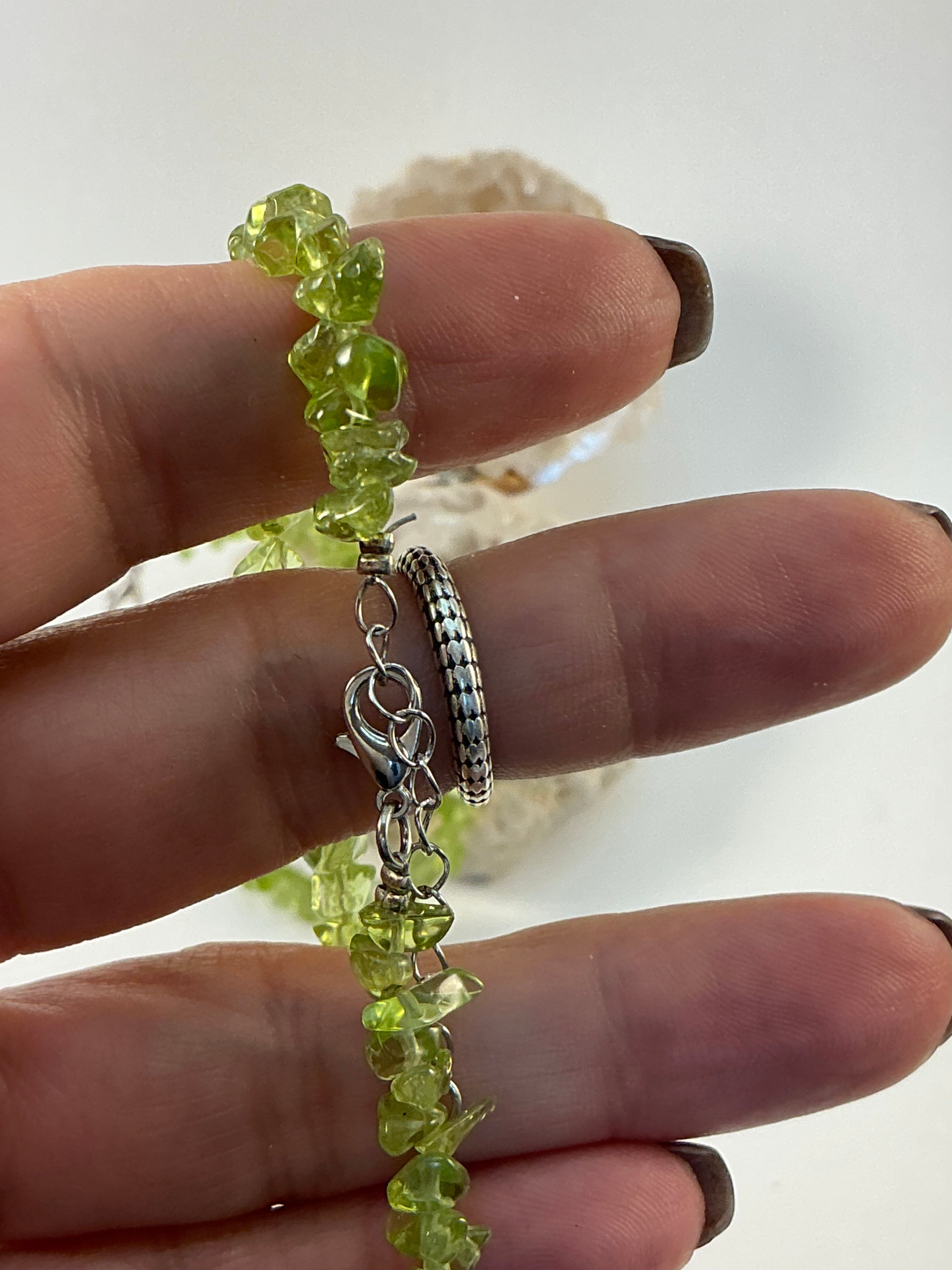 Peridot Gemstone Chip Bracelet