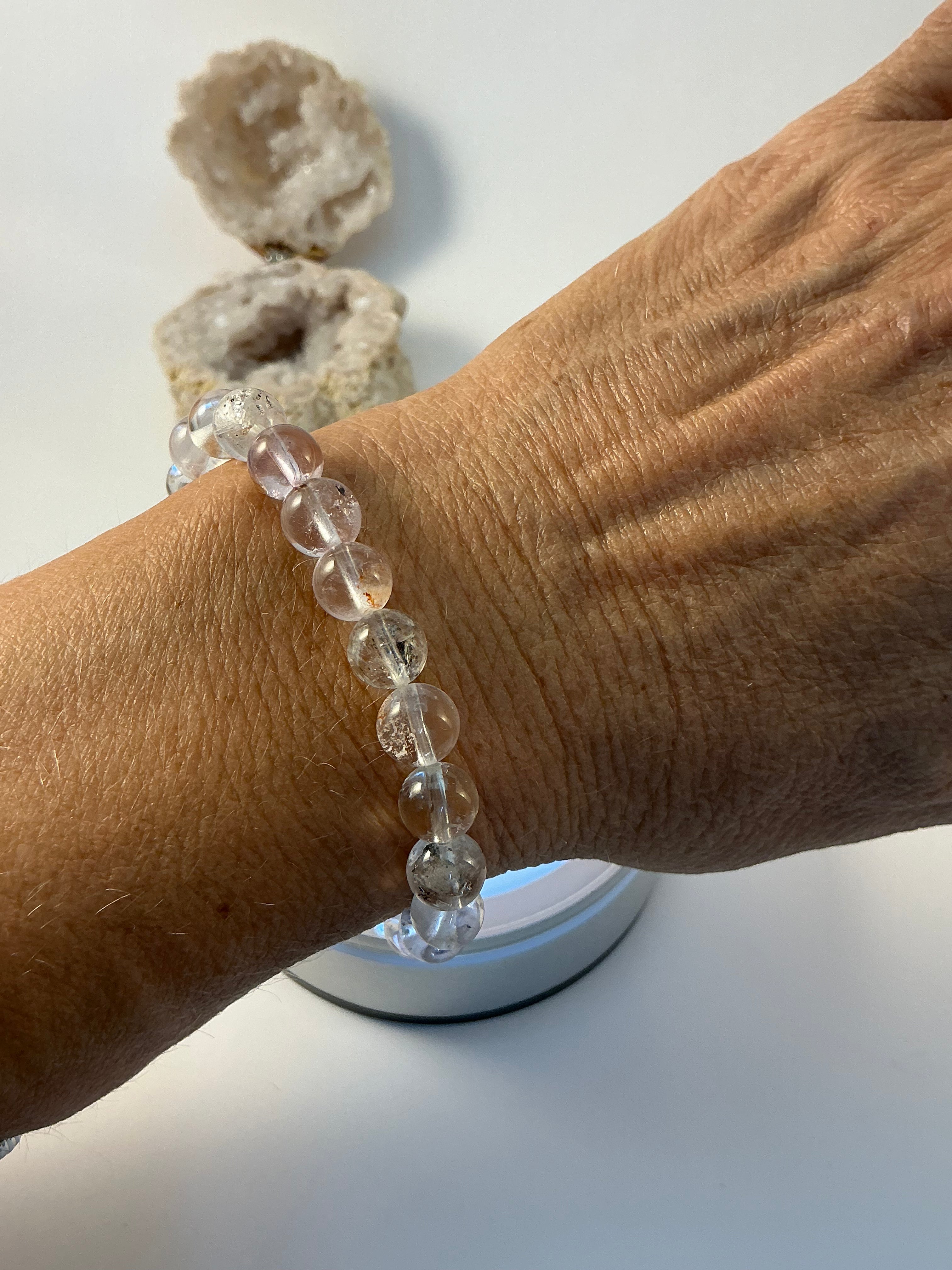 Herkimer Diamond Bracelet/ Petroleum Quartz