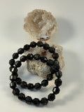Black Mica Bracelet/ Black Mica Diamond Shape Gemstone Jewelry