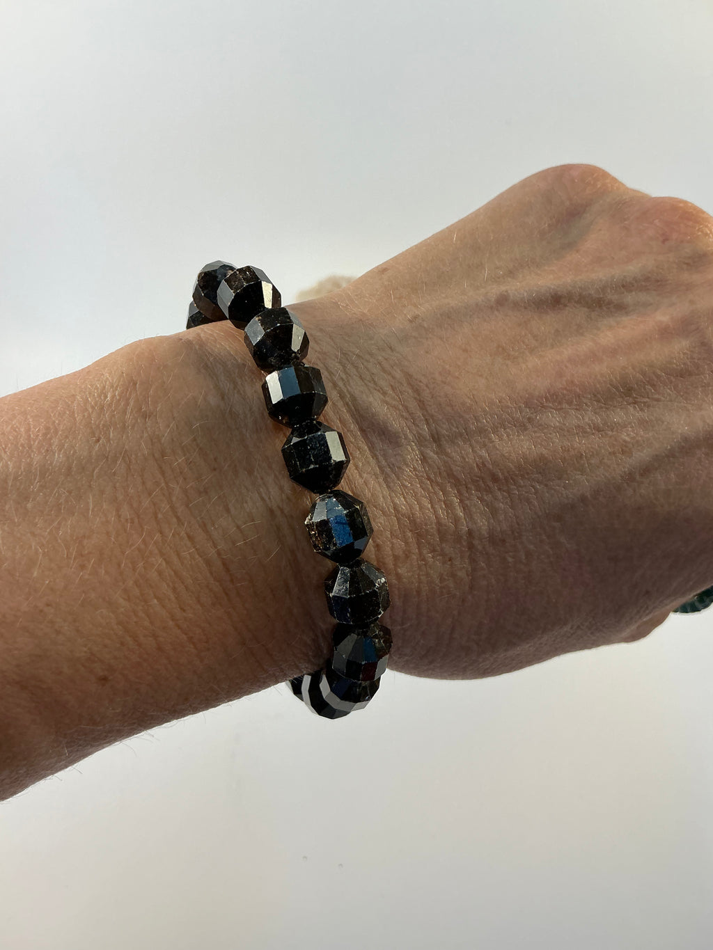 Black Mica Bracelet/ Black Mica Diamond Shape Gemstone Jewelry