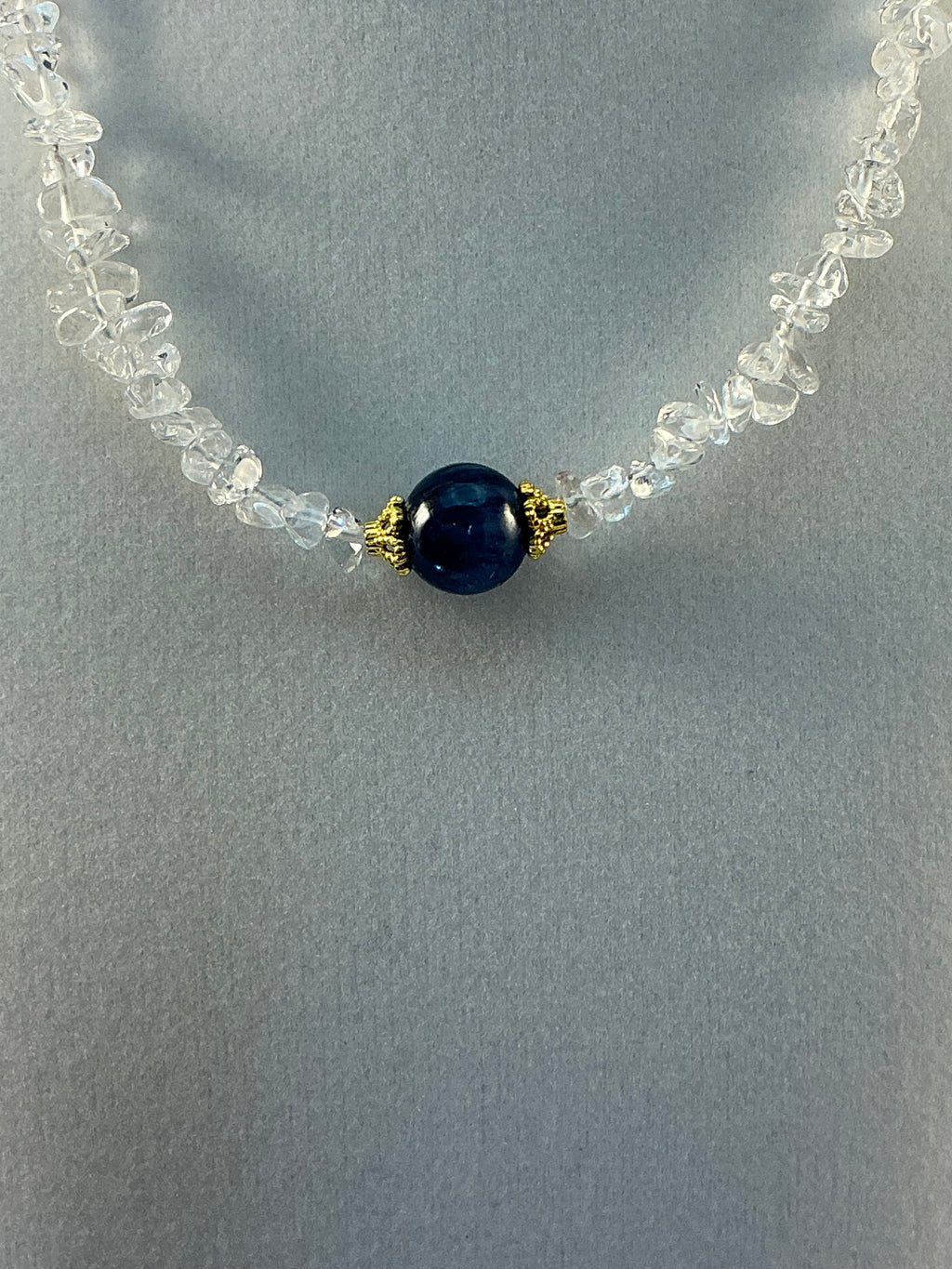 Clear Quartz with Kyanite Gemstone Choker Necklace