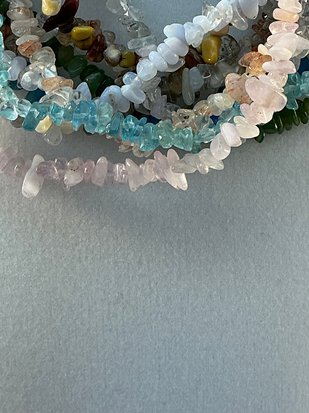 Gemstone Chip Choker Necklace/ Icy Apatite, Aquamarine, Mookaite, Rutile, Labradorite, Super Seven, Arusha Sunstone, Apatite or Botswana Choker Chip Style