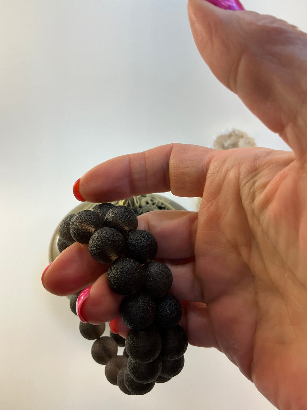 Tektite Cintamani Stone Beaded Bracelet – Rare Meteorite Gemstone Jewelry Rare Cintamani Stone Tektite Bracelet – Natural Cosmic Beaded Jewelry