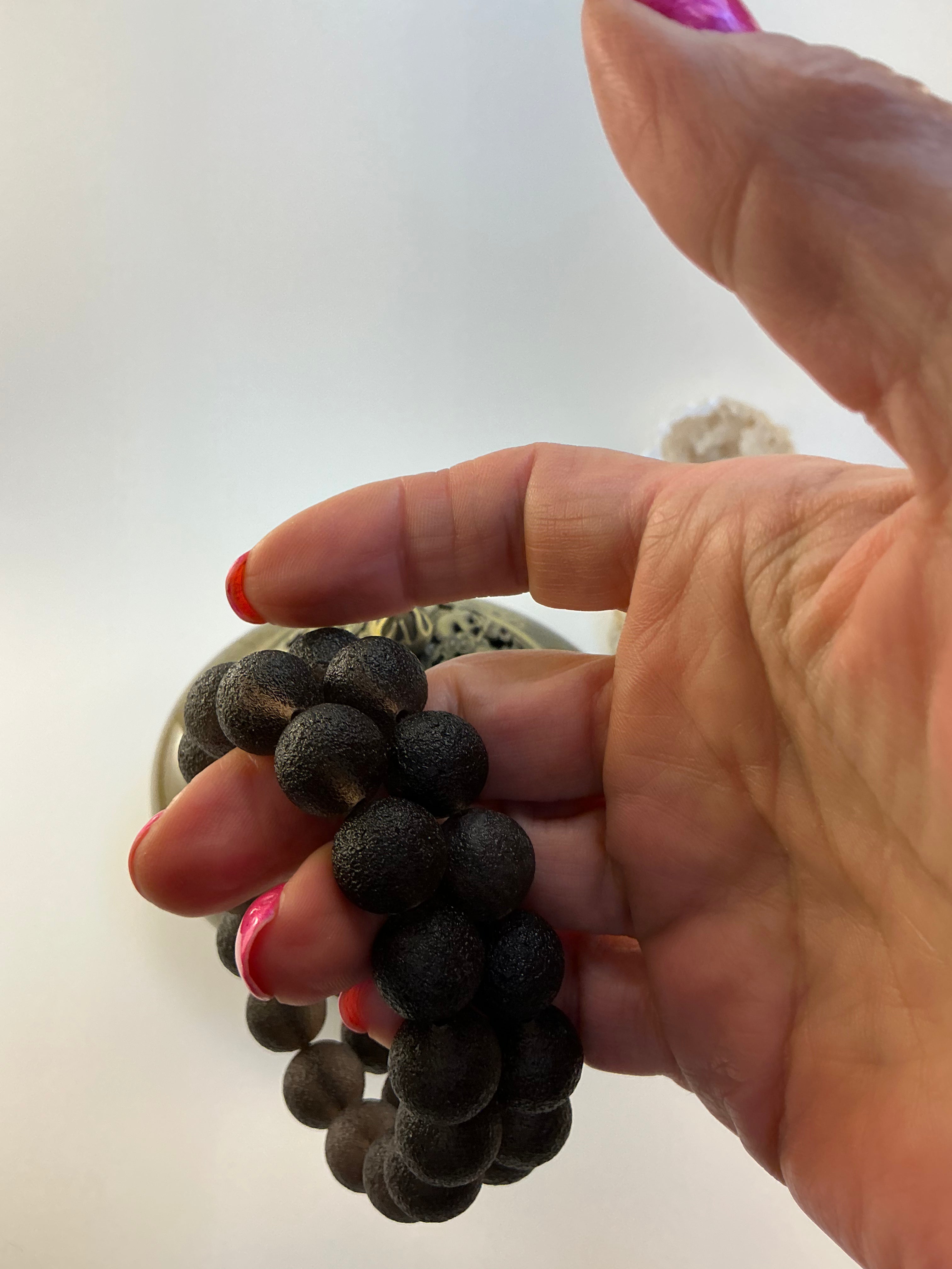 Tektite Cintamani Stone Beaded Bracelet – Rare Meteorite Gemstone Jewelry Rare Cintamani Stone Tektite Bracelet – Natural Cosmic Beaded Jewelry