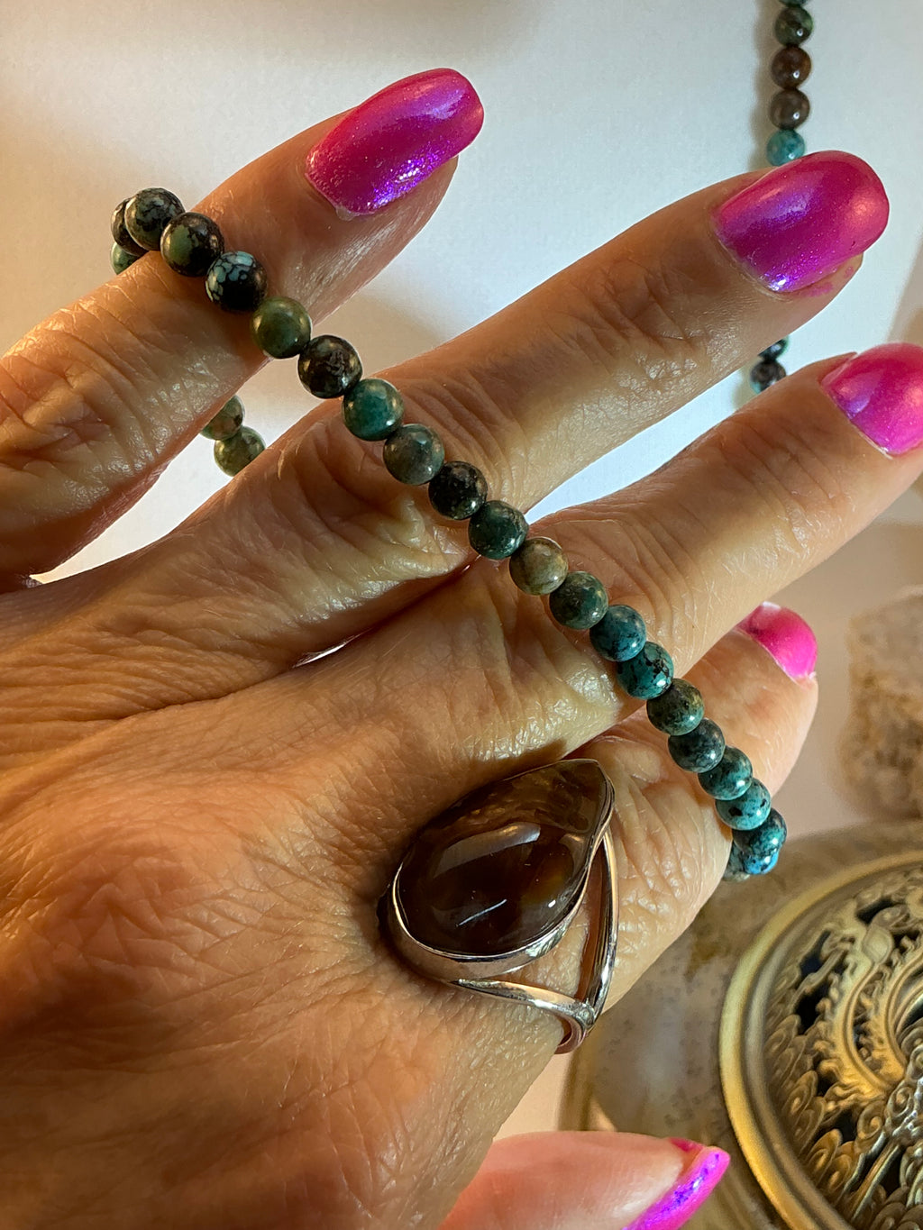 High-Quality Turquoise Beaded Necklace and Bracelet Set – 4.8mm Natural Stones - Turquoise Bead Jewelry Set
