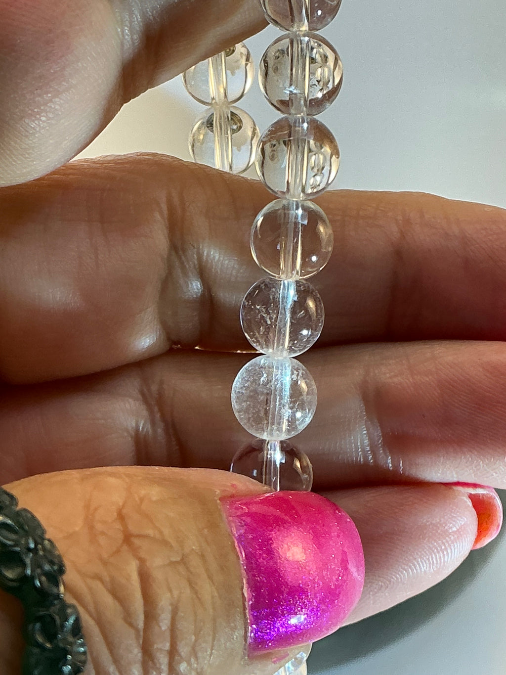 High-Quality Clear Quartz Beaded Bracelet – 8mm Natural Gemstones – 7 Inch