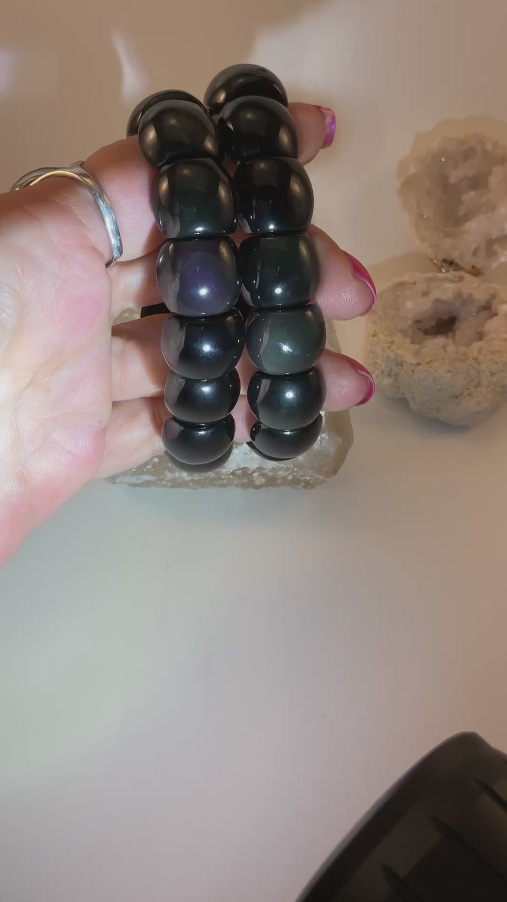 Rainbow Obsidian Gemstone Bangle Bracelet
