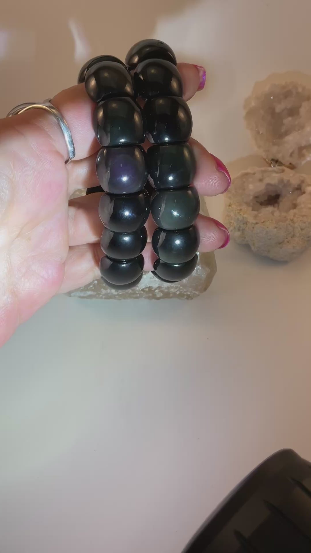 Rainbow Obsidian Gemstone Bangle Bracelet