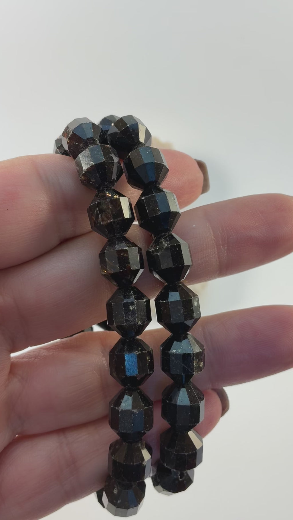 Black Mica Bracelet/ Black Mica Diamond Shape Gemstone Jewelry