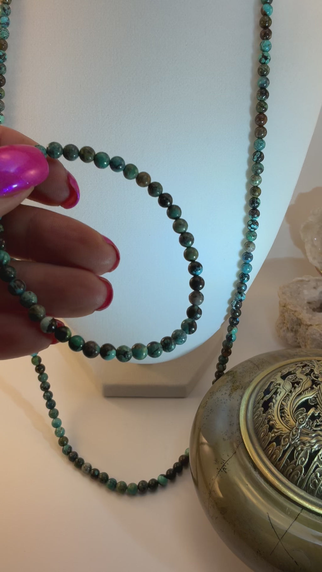 High-Quality Turquoise Beaded Necklace and Bracelet Set – 4.8mm Natural Stones - Turquoise Bead Jewelry Set